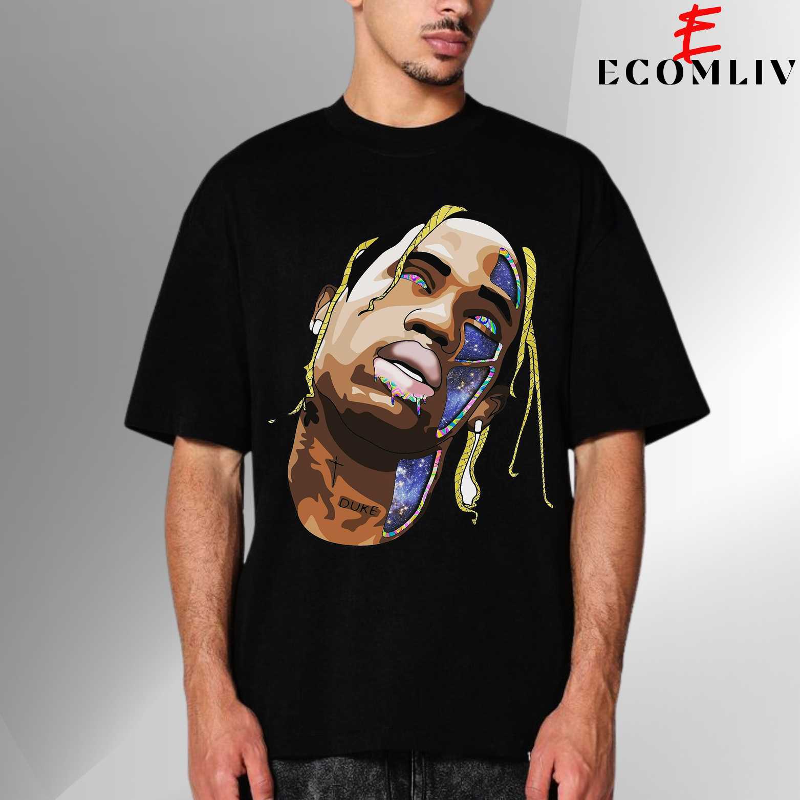 Travis Scott Tour Teecover Art T-Shirt, Rap Fan Streetwear
